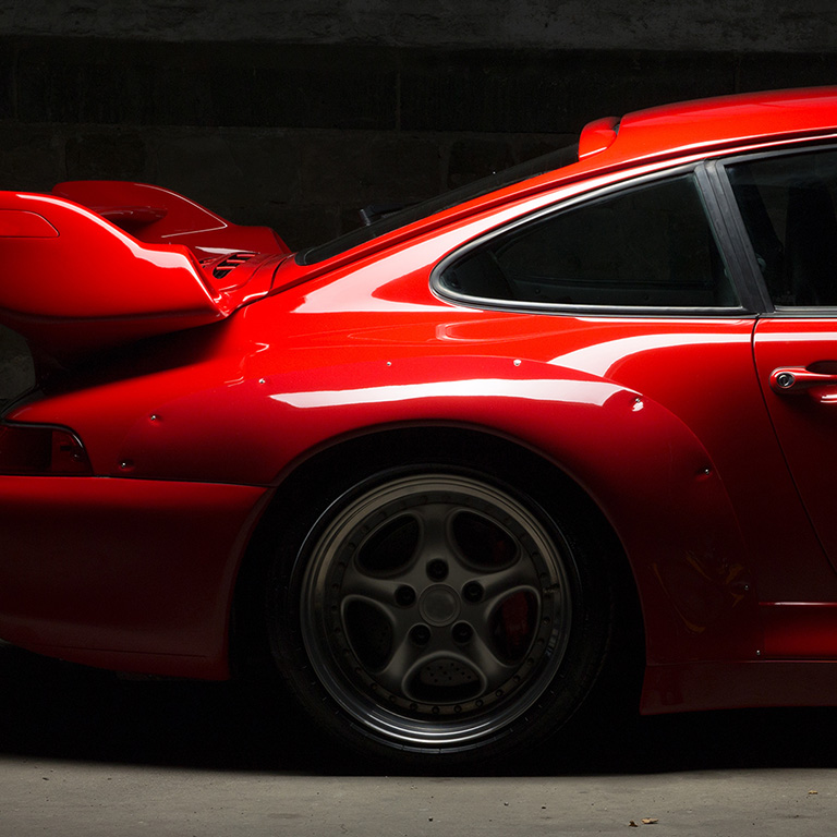 Red porshe sports car